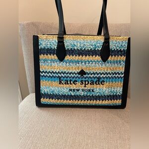 Kate Spade Stripe Straw Tote